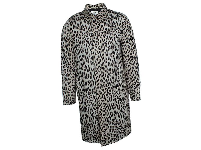 Céline Celine, Leopard print trench coat Brown
