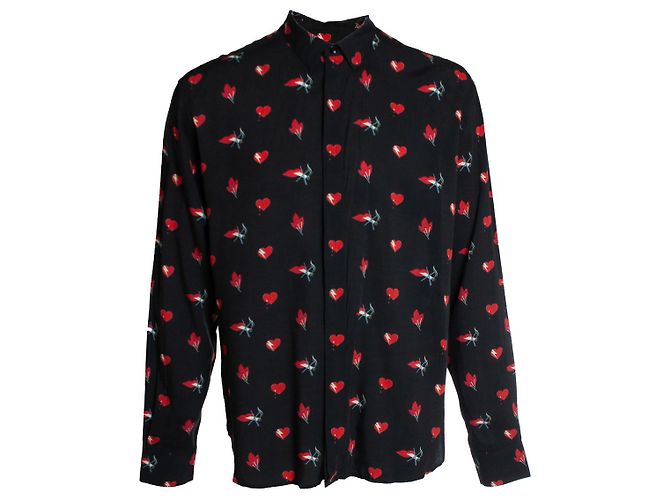 Camicia con stampa labbra "No Smoking" Saint Laurent 2017 Nero