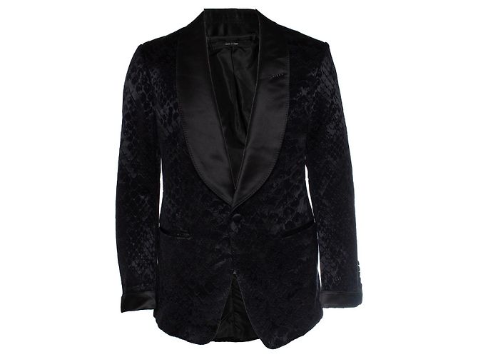 Giacca da smoking jacquard Shelton nera di Tom Ford Nero