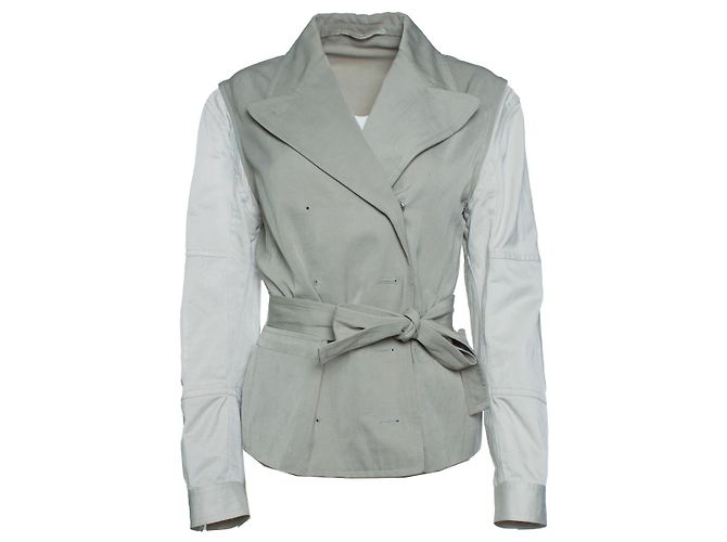 Dries van Noten, Blazer-Trenchcoat mit Gürtel Braun Beige