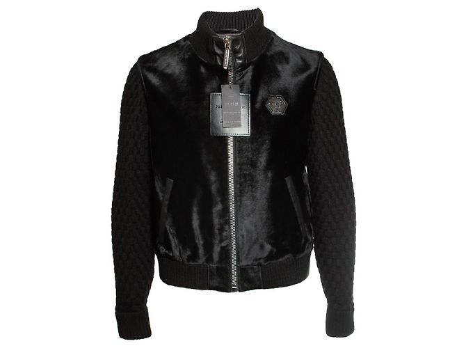 Philipp Plein, Chaqueta de piel de pony Negro