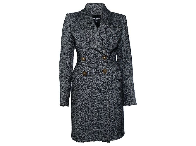 Balmain, black and white wool coat Multiple colors