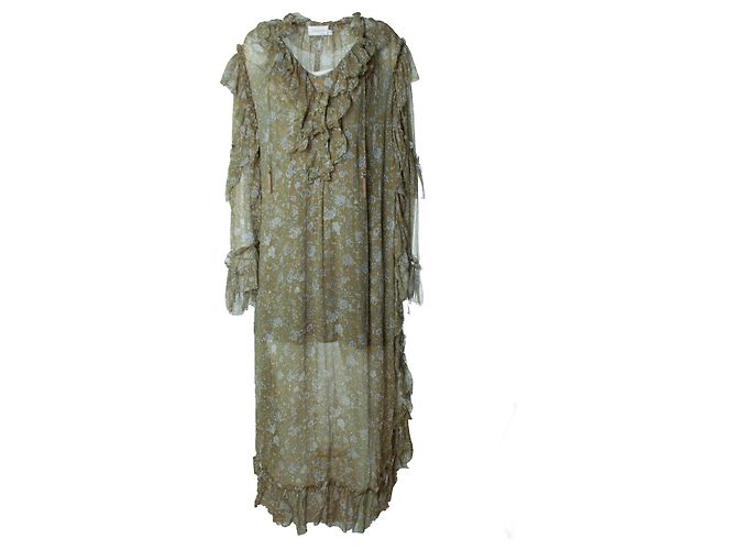 Vestido maxi estampado floral verde Riffle de Zimmermann