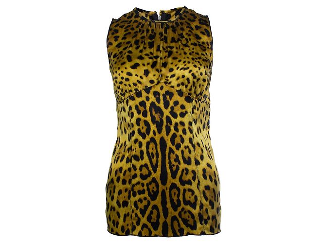 Top de leopardo amarillo impreso Dolce & Gabbana Multicolor