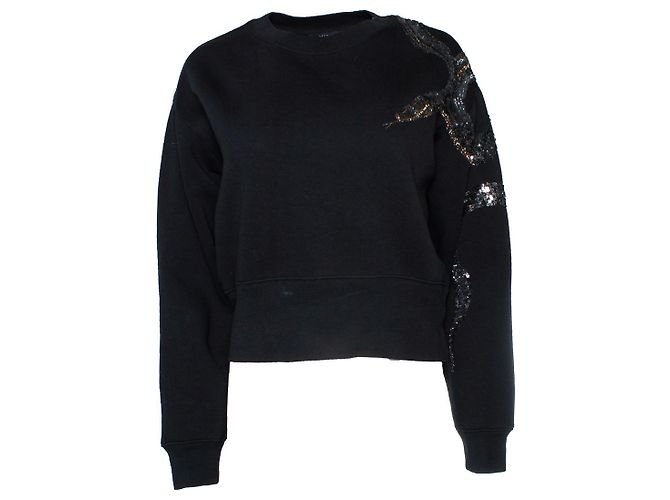 Autre Marque All Saints, Maglione nero con collo rotondo e decorazioni