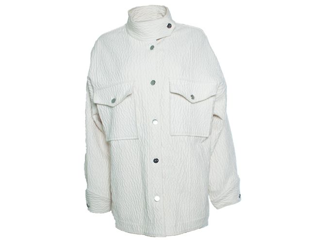 IRO, Chaqueta oversized arrugada Rosana en ecru Blanco Crudo