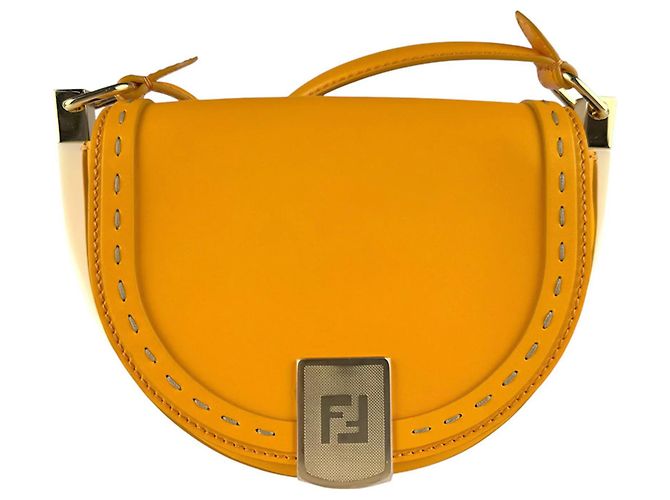 Fendi Moonlight Leder Schultertasche Orange
