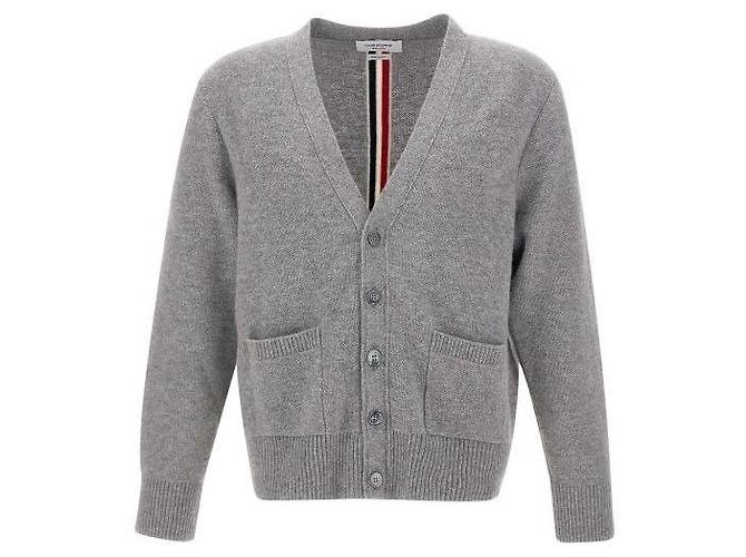 Thom Browne Gestrickte Merinowolle Piqué-Cardigan Braun