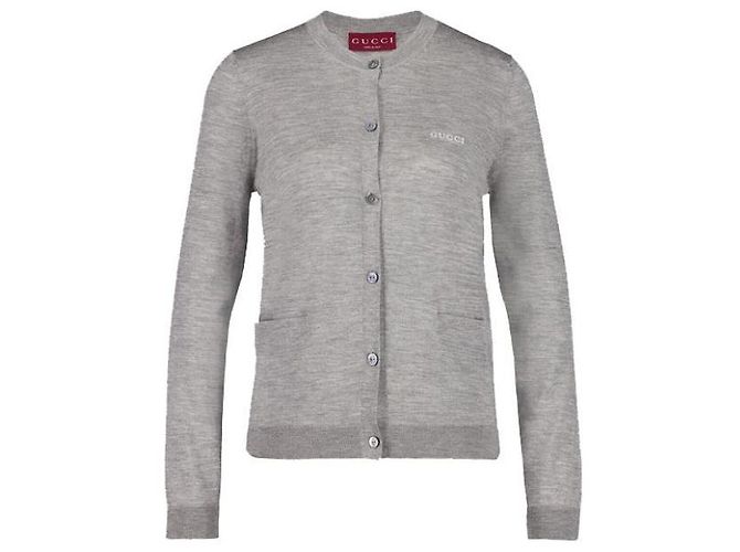Gucci Kaschmir-Seiden-Cardigan Silber