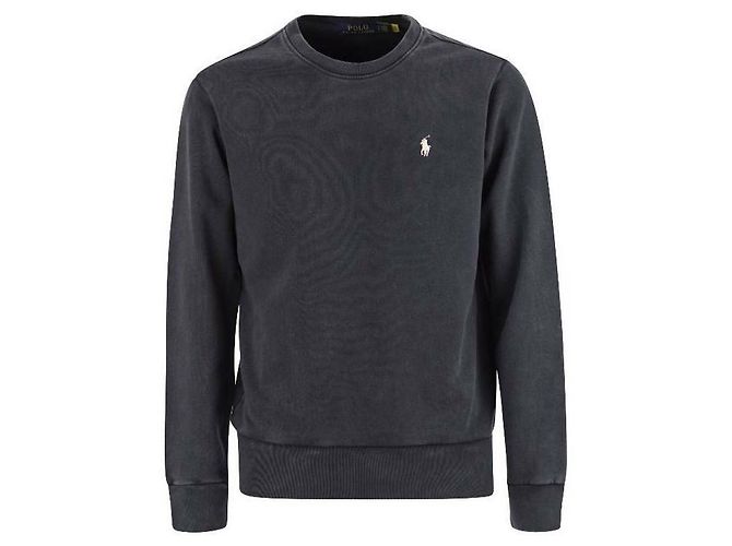 Ralph Lauren Loopback Terry Sweatshirt mit Pony-Logo Schwarz