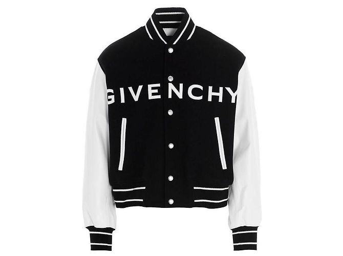 Givenchy Leder Bomberjacke Silber