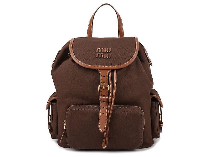 Miu Miu Zaino in tela e pelle Nero