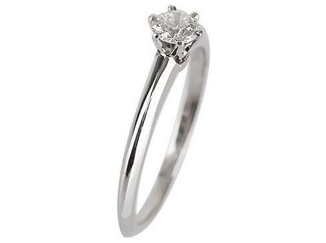 Tiffany & Co Setting Wedding Ring Platinum Diamond Size Silvery