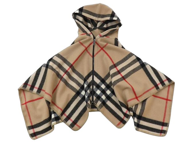 Burberry Capa A-Line xadrez com capuz para crianças Multicor