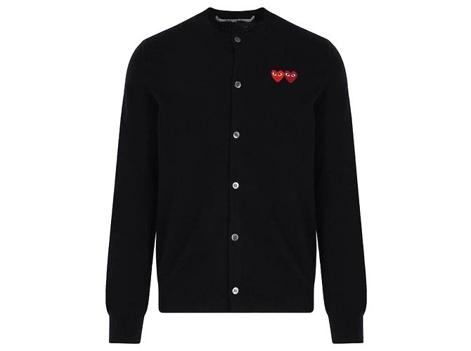 Comme Des Garcons Rundhals-Pullover mit doppeltem Logo AX Schwarz 