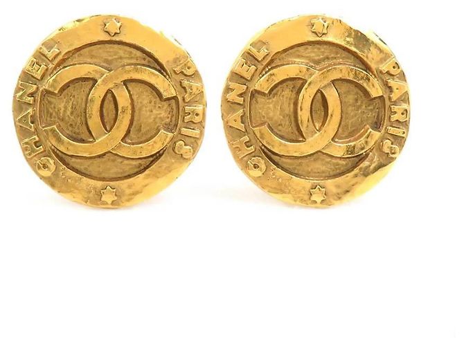 Orecchini a clip dorati Chanel D'oro