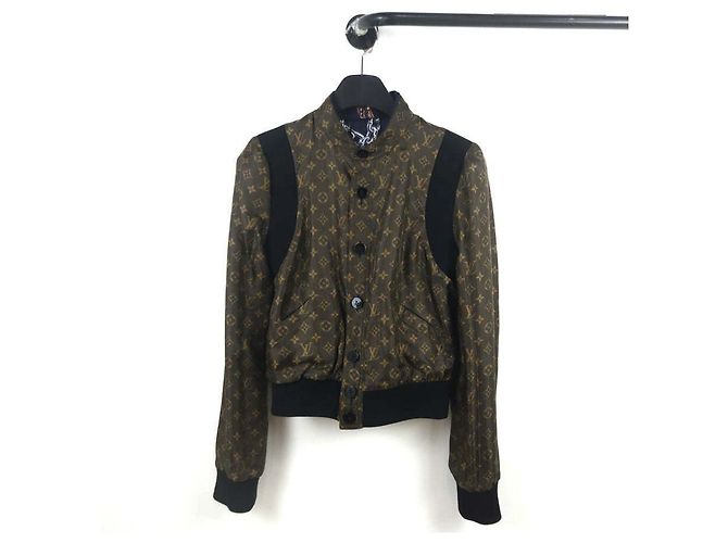 Louis Vuitton Monogram Button-Up Reversible Bomber Jacket Black