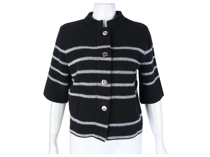 Kurzarm-Cardigan von Christian Dior Schwarz
