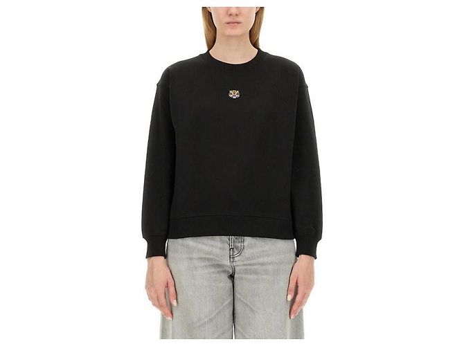 Kenzo Sweatshirt mit Tiger-Logo-Patch Schwarz 