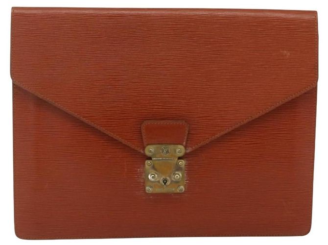 Louis Vuitton Porte-Documents Senateur Epi Leather Marron