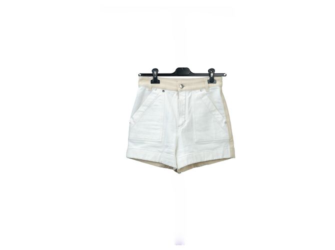 Shorts de denim brancos e bege Chloé
