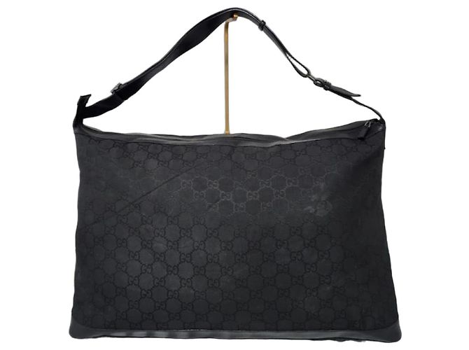 Borsa da viaggio in nylon GG Gucci nera Nero