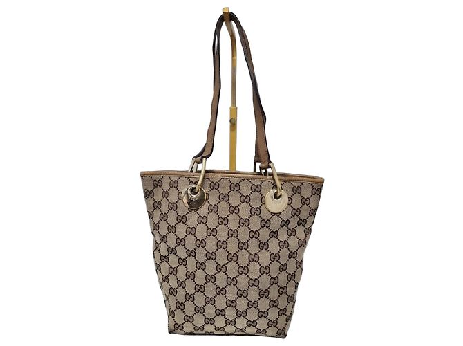 Gucci Vintage GG Canvas Eclipse Schultertasche Beige/Braun