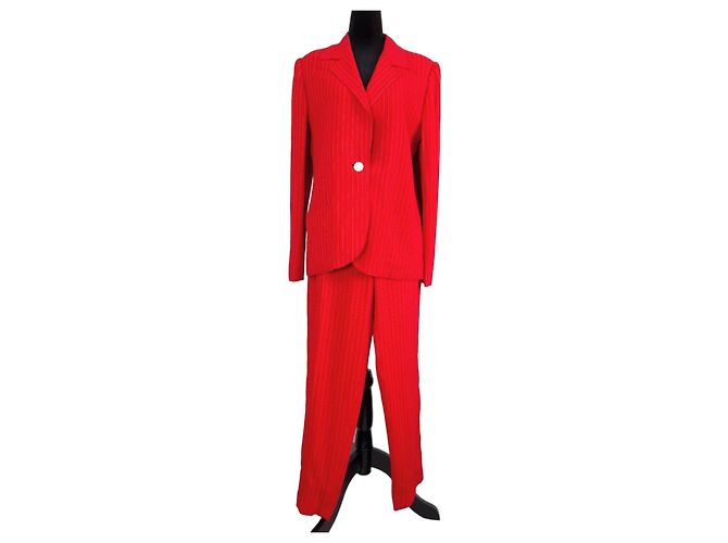 Emanuel Ungaro Parallele terno de calça vermelho 1996