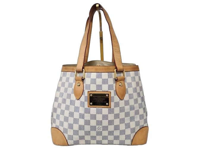 Bolsa de Ombro Louis Vuitton Damier Azur Hampstead PM Marrom/Bege