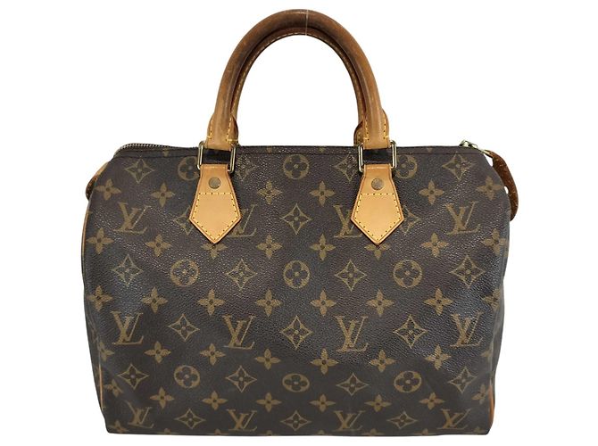 Sac à main Speedy Louis Vuitton en toile Monogram 30 Marron