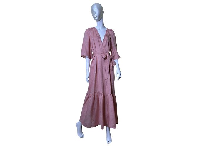 Eres Audacieuse Leinenkleid Gourmand Rosa Pink