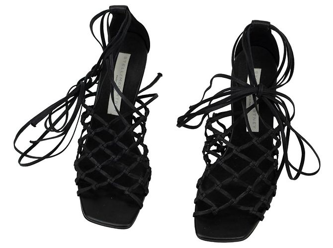 Stella Mc Cartney Sandali Stella McCartney Lattice con lacci neri Nero