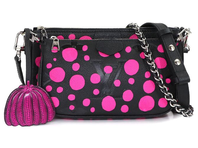 Louis Vuitton LV x YK Monogram Empreinte Multi Pochette Accessoires Noir Fuschia Monogramme