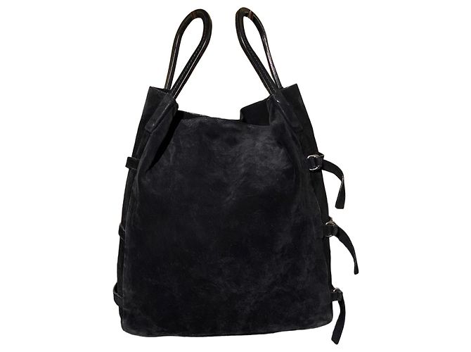 Sac à main en daim vintage Jil Sander Noir