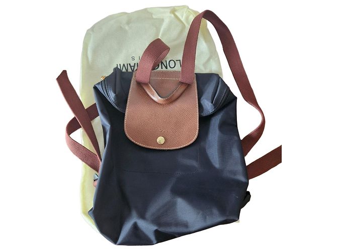 Longchamp Le Pliage Backpack Black Beige