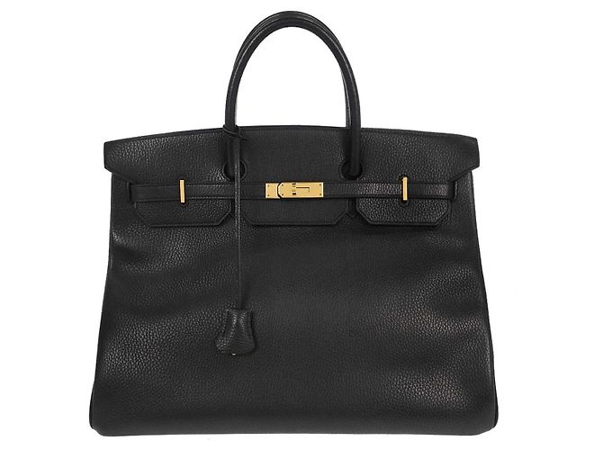 Hermès Hermes Birkin Black Ardennes with Gold Hardware 40 Noir