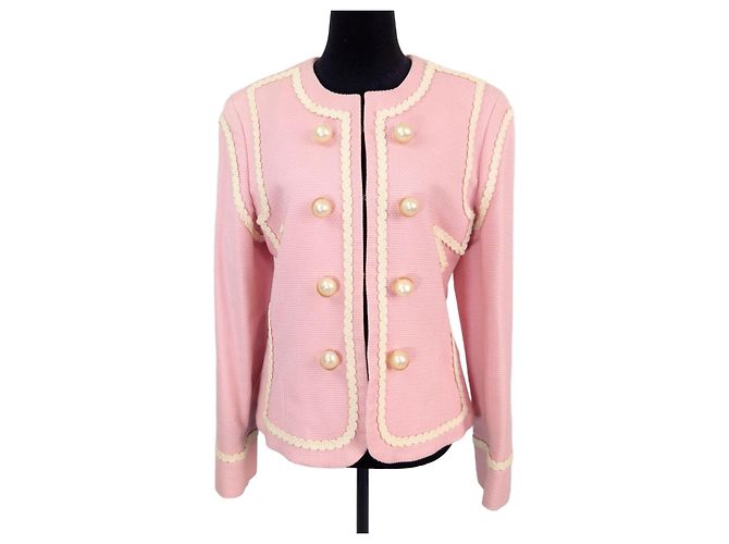 Moschino Cheap And Chic Moschino rosa Jacke mit Gänseblümchenfutter 1990er Pink