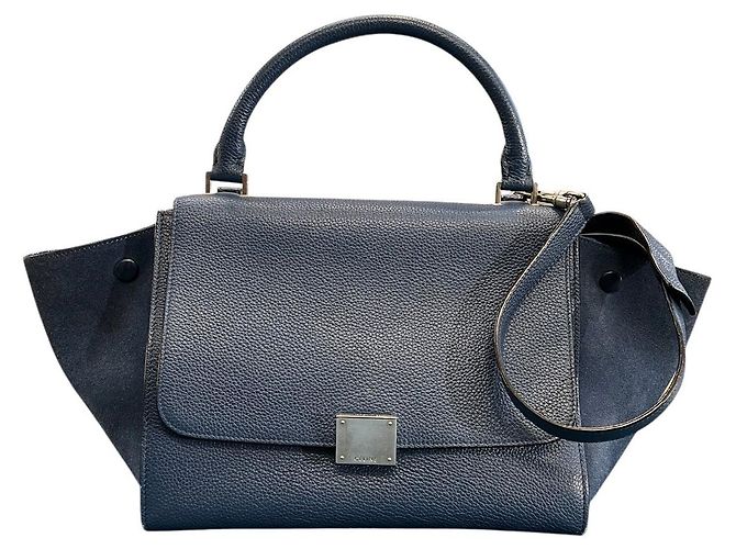 Bolsa trapezoidal pequena de couro Céline Paris