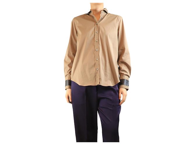 Brunello Cucinelli Camicia in cotone marrone - taglia M