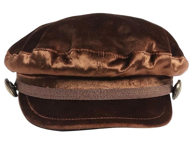 Brunello Cucinelli Cappello da panettiere in velluto marrone