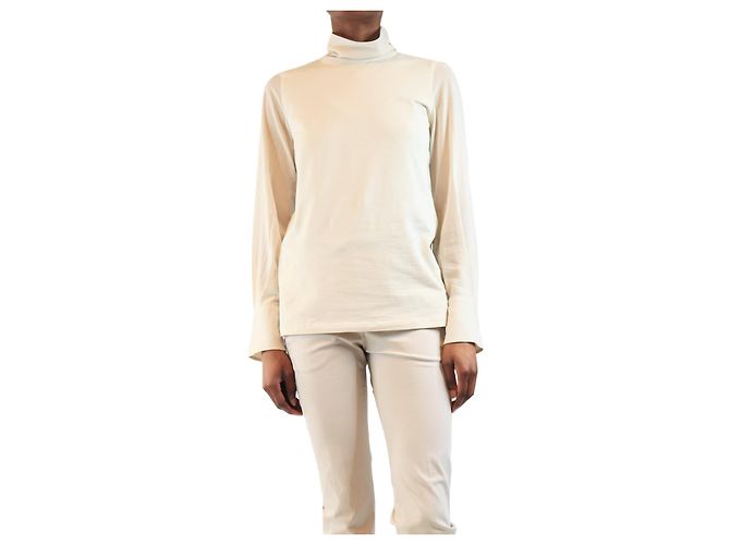 Brunello Cucinelli Cream high-neck top - size S