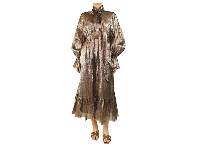 The Vampire's Wife Maxikleid aus goldfarbenem, transparentem Lurex - Einheitsgröße Golden