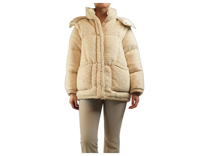 Moncler Cream Agrobate short down jacket - size UK 10