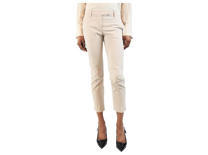 Brunello Cucinelli Pantalones de algodón rosa pálido - talla UK 6