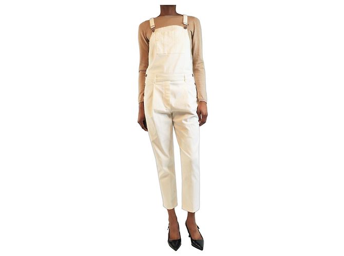 Brunello Cucinelli Peto de denim blanco - talla XS