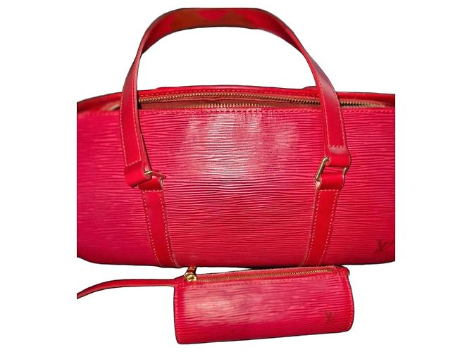 Soufflot Borsa Louis Vuitton in pelle Epi rossa Rosso