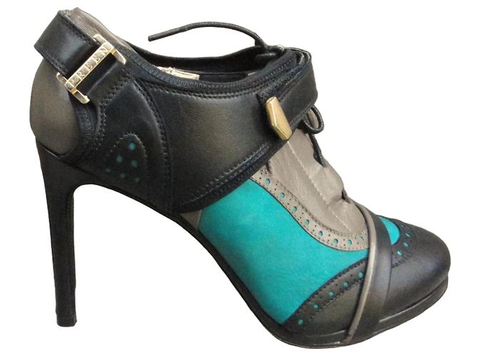Stiefeletten aus Leder Preen By Thornton Bregazzi Schwarz Grau Hellblau
