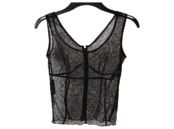 Dolce & Gabbana Top de Encaje Negro