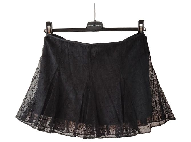 Dolce & Gabbana Schwarzer Spitzen-Minirock