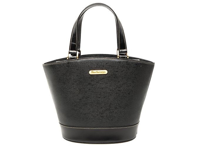 Borsa a secchiello in pelle nera Burberry Nero